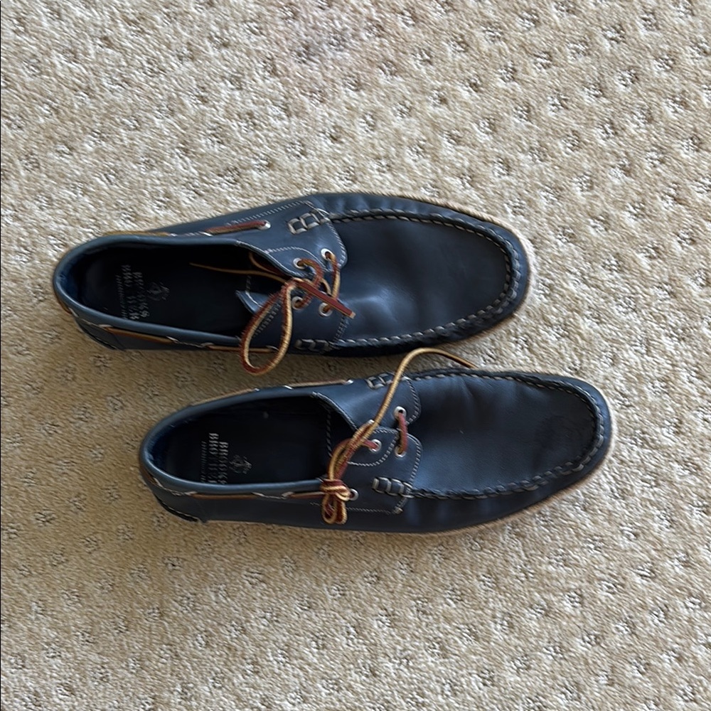 Brooks Brothers Men's navy Leather Boat Shoes